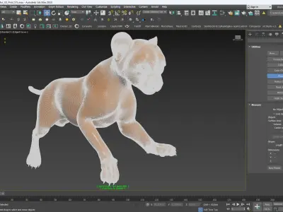  Cheetah Cub Running Pose for 3D Print 