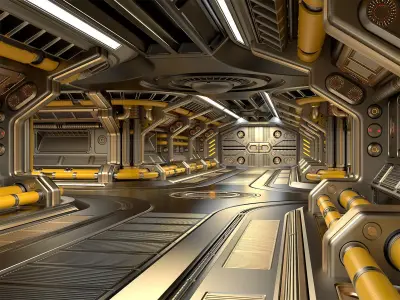 Sci Fi Modular Corridor ADVANCED EDITION 3D model