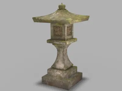 Japanese Stone Lantern Low-poly 3D model