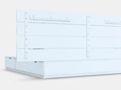 NORDLI Bed frame w storage and headboard 3 Low-poly 3D model