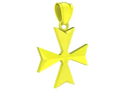 Minimalist Cross Pendant Gold Jewelry 3D Model 6799 3D print model