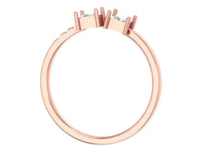 Solitaire Women Light Weight Princess stone Band Ring 3D print model