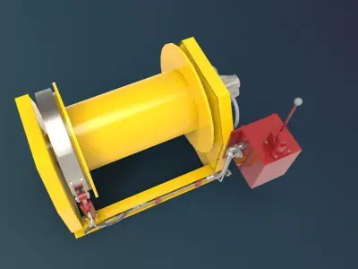 Winch Machine ship 3D model