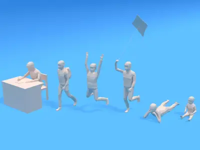 Low Poly Kids Collection Vol 2 3D Model Pack