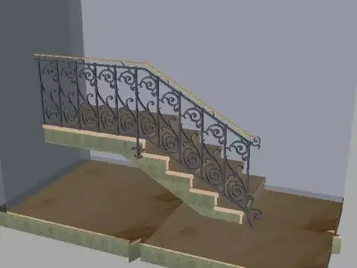 Wrought iron railing 3D model