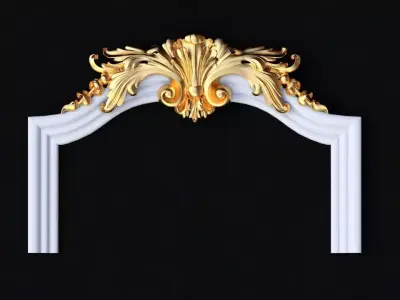 Central decor ornament for furniture 3D model 1118