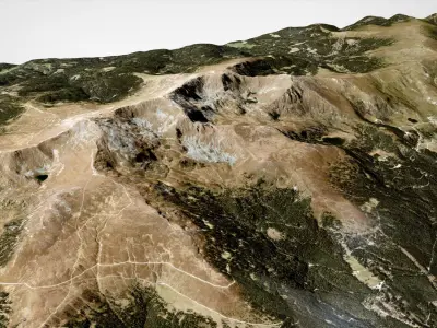 Mountain landscape The Zirbitzkogel Seetal Alps in Austria 3D model