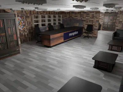 Reception Interior Low-poly 3D model