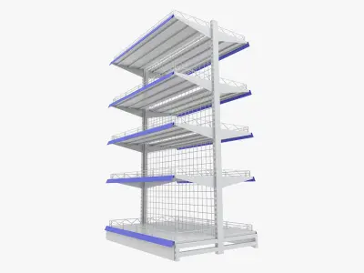 Supermarket - Double Shelf 3D model