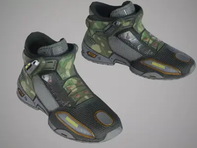 Sci-Fi Sneakers p03 Low-poly 3D model