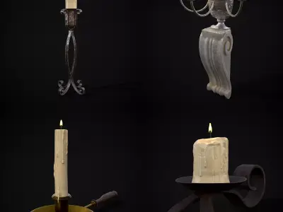 Medieval Lights Mix Five 3D Model Pack
