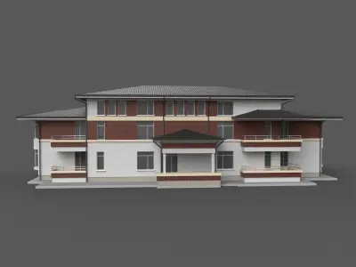 Apartment Building Game Ready Low-poly 3D model