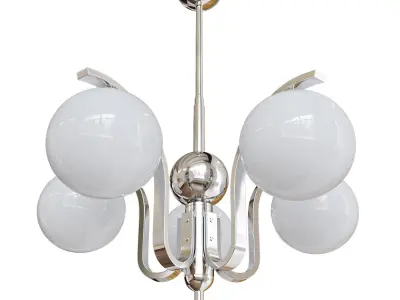 Aran Glass Chandelier 5 lamps Low-poly 3D model