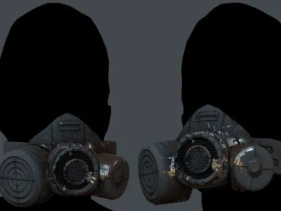 Gas mask helmet 3d model scifi Low-poly Low-poly 3D model Low-poly 3D model