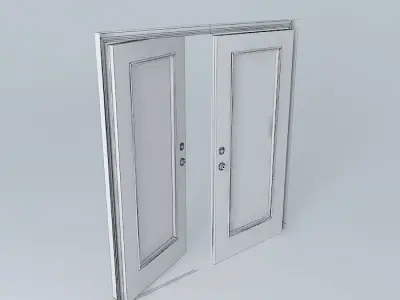 Double Stained Glass Doors 3D model