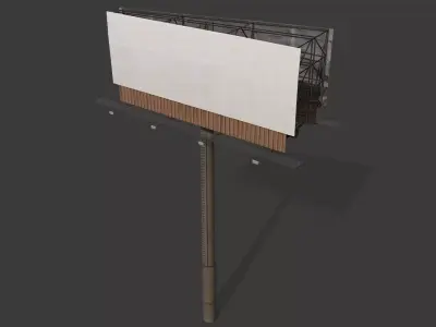Billboard empty on pole Low-poly 3D model