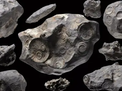 Asteroids BUNDLE LOW-POLY Version 3D model