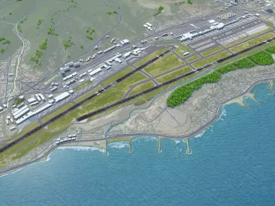 Caracas Simon Bolivar International Airport 12km Low-poly 3D model
