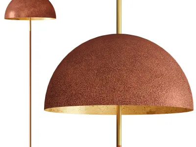 Modern Standing Lamp 3D Model Rust Texture  Gold Rod 3D model