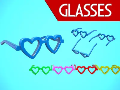 GLASSES 03 - CARTOON STYLIZED Low-poly 3D model
