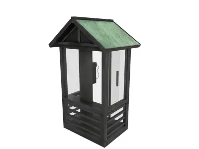 Telephone Box Low-poly 3D model