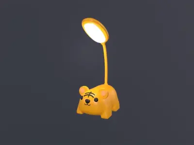 Tiger Desk Lamp Cute Low-poly 3D model