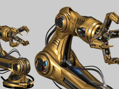 Robotic Arm 6 - Rigged 3D model