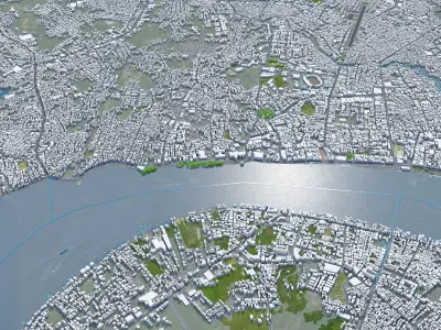 Samarinda Indonesia 25km Low-poly 3D model
