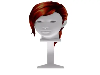 Stylized Female Hair 4 colors -PBR -SC-1 Low-poly 3D model