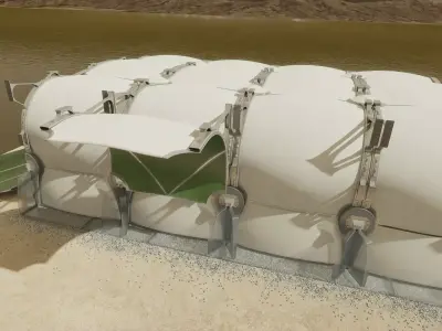 Modular composite warehouse 3D model