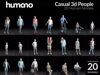Humano 20-Collection 02 People models -  STREET - NEIGHBOURHOOD 3D model