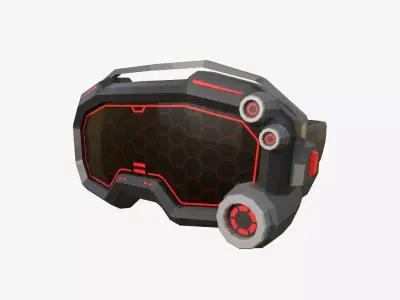 SciFi Glasses Low Poly A04 - Character Design Low-poly 3D model