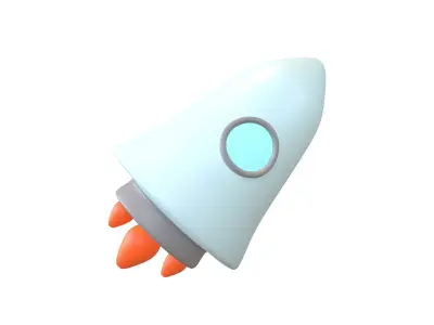Rocket Icon v2 001 Low-poly 3D model