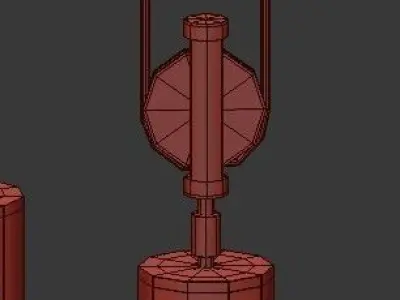 Untitled five light chandelier in brass with clear glass cyli... 3D model
