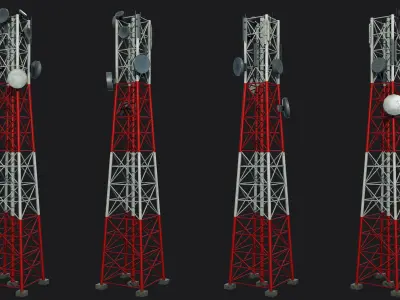 Signal Tower Low-poly 3D model buy