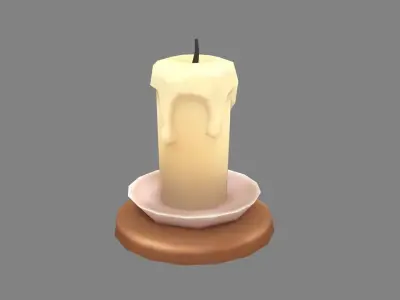 Cartoon candle holder Low-poly 3D model