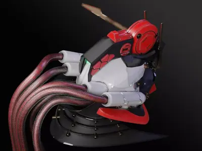 Mech Robot Head 3D model 3D model