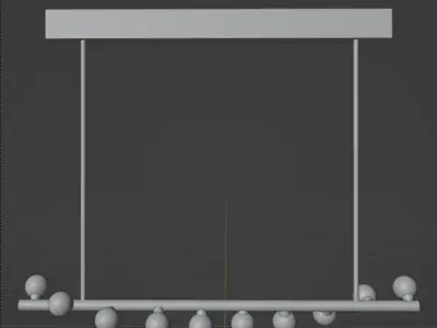  Modern Linear Glass Globe Chandelier Ceiling Light  3D model