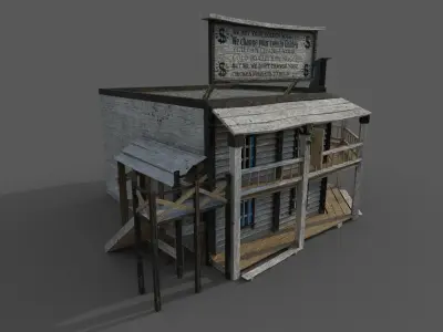 Western Bank Low-poly 3D model