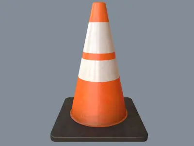 Traffic Cone PBR Game Ready  Low-poly 3D model