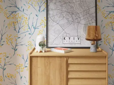 Vintage cupboard with ceramic pot 3D model