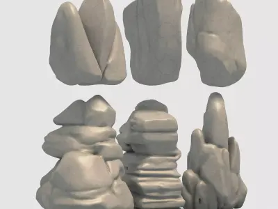 Rock Pack 6 Stone Models for Printing  3D print model