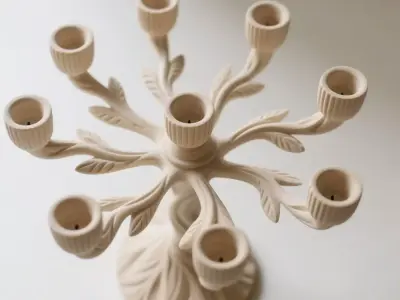 Tree of Light  Sculpted 8-Branch Candleholder 3D print model