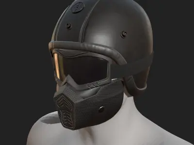 Helmet scifi military combat 3d futuristic technology  Low-poly 3D model