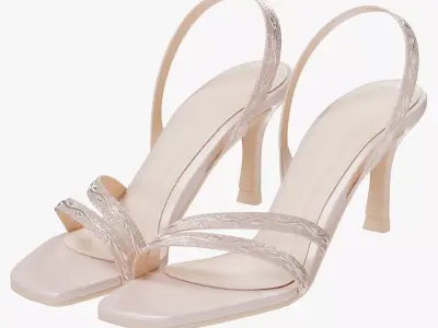 3D Women slipper 07 Low-poly 3D model