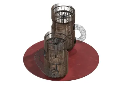 Playground 8 two wooden towers 3D model