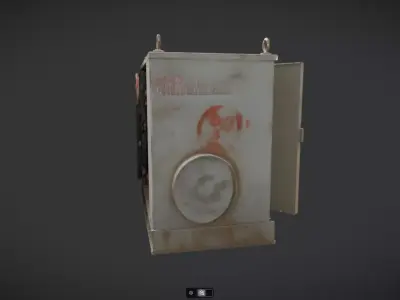 Industrial generator with open doors 3D model