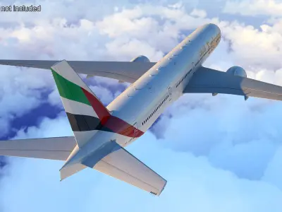  Emirates Boeing 777 Rigged for Cinema 4D 