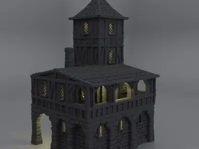 Small Village Prison Tabletop Terrain 28 mm 3D print model