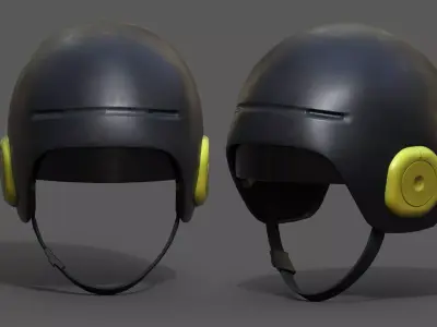 Helmet scifi military combat 3d model low poly futuristic  Low-poly 3D model